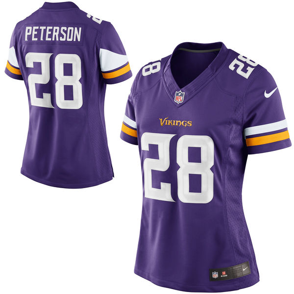 Women's Minnesota Vikings #28 Adrian Peteson Purple Limited Jersey