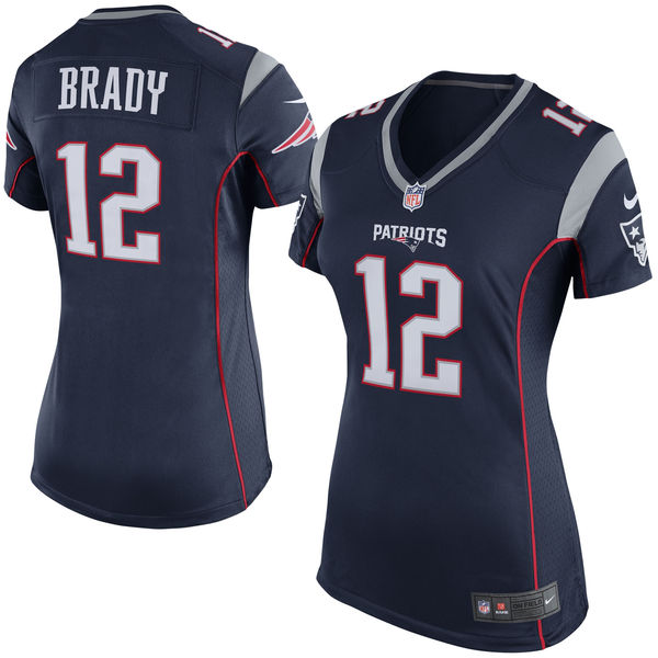 Women's New England Patriots #12 Tom Brady Navy Blue Game Jersey