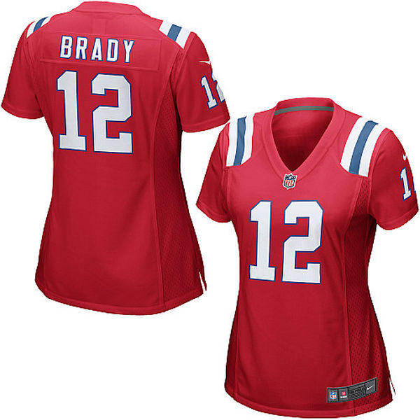 Women's New England Patriots #12 Tom Brady Red Game Jersey