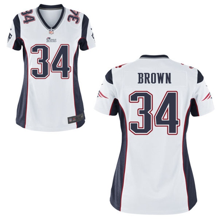 Womens New England Patriots #34 Donald Brown White Game Jersey