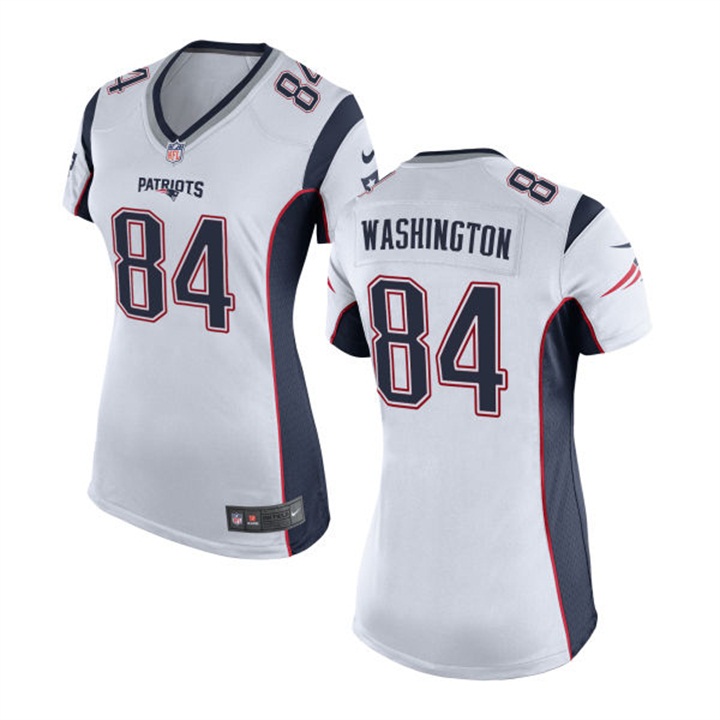 Womens New England Patriots #84 Nate Washington White Game Jersey