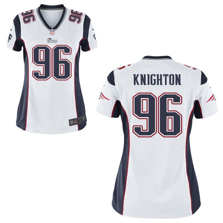 Womens New England Patriots #96 Terrance Knighton White Game Jersey