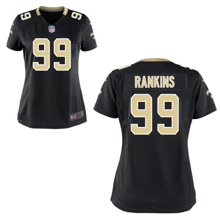 Womens New Orleans Saints #99 Sheldon Rankins Black Game Jersey