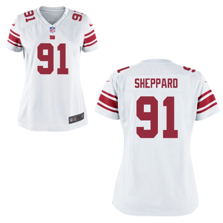 Womens New York Giants #91 Kelvin Sheppard White Game Jersey