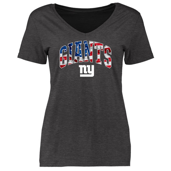 Womens New York Giants Pro Line Heather Gray Banner Wave T-shirt