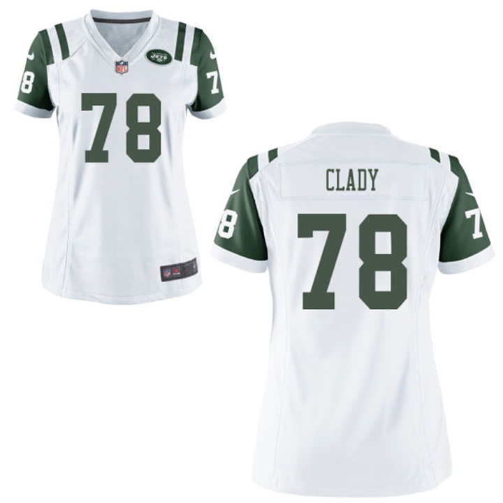 Womens New York Jets #78 Ryan Clady White Game Jersey