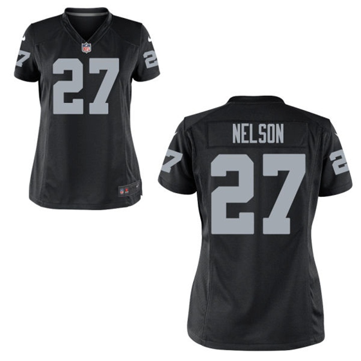 Womens Oakland Raiders #27 Reggie Nelson Black Game Jersey