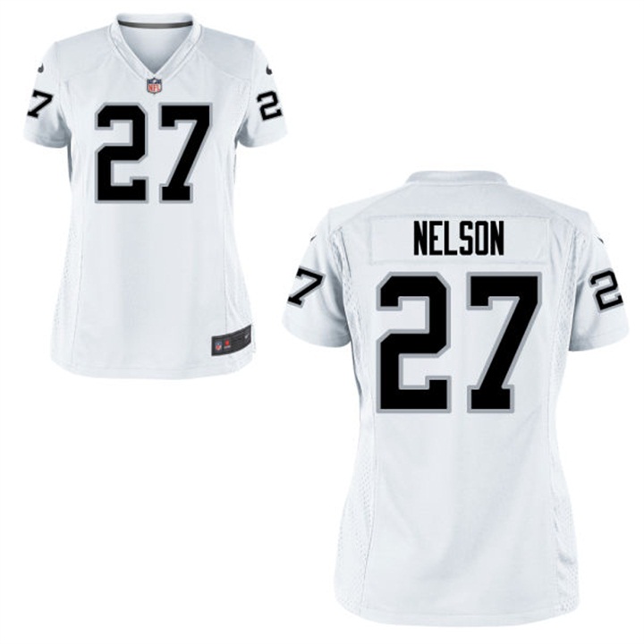 Womens Oakland Raiders #27 Reggie Nelson White Game Jersey