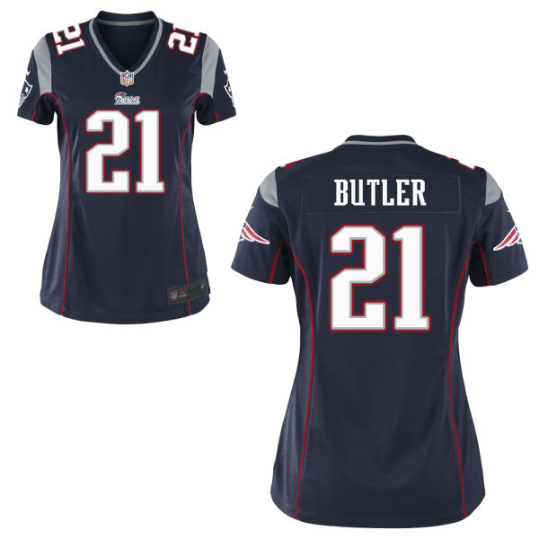 Women's New England Patriots #21 Malcolm Butler Navy Blue Game Jersey