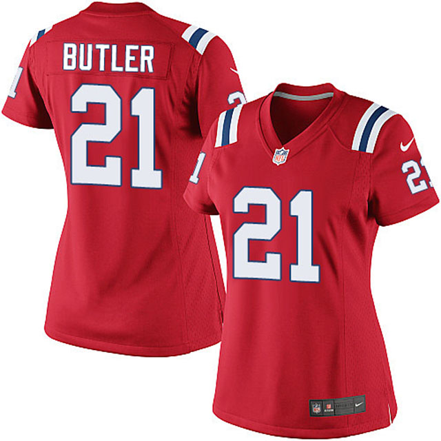 Women's New England Patriots #21 Malcolm Butler Red Game Jersey