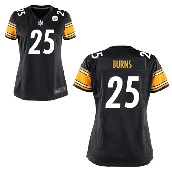 Womens Pittsburgh Steelers #25 Artie Burns Black Game Jersey