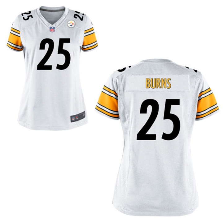 Womens Pittsburgh Steelers #25 Artie Burns White Game Jersey