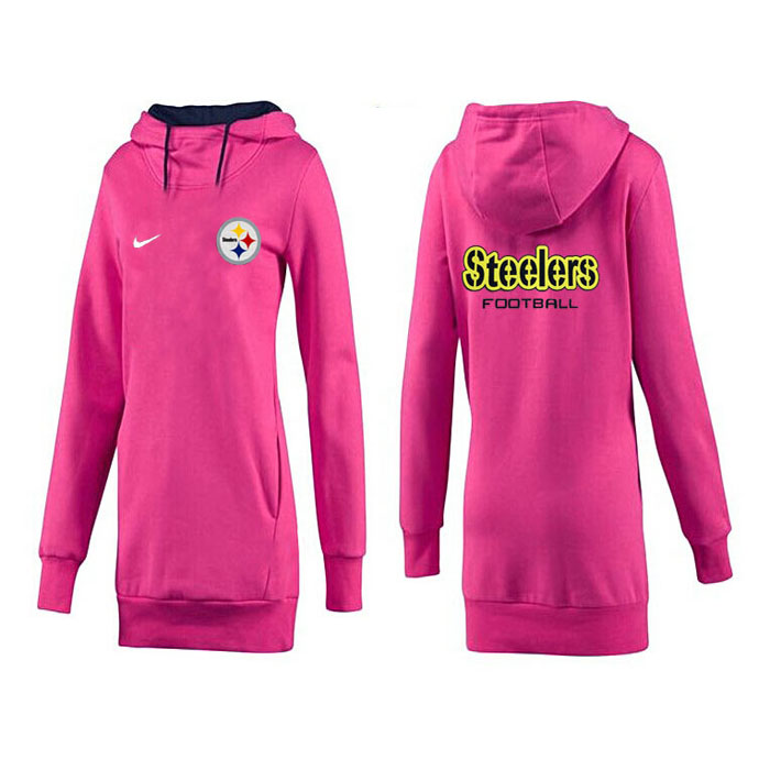 Women's Pittsburgh Steelers Pink Mother's Day Pull Long Pullover Hoodie