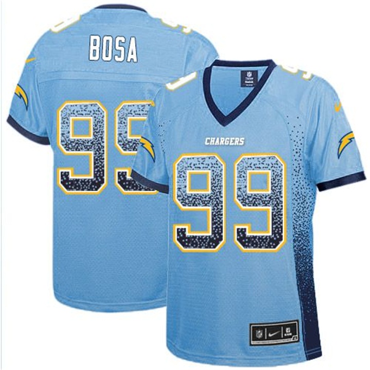 Womens San Diego Chargers #99 Joey Bosa Light Blue Drift Fashion Jersey