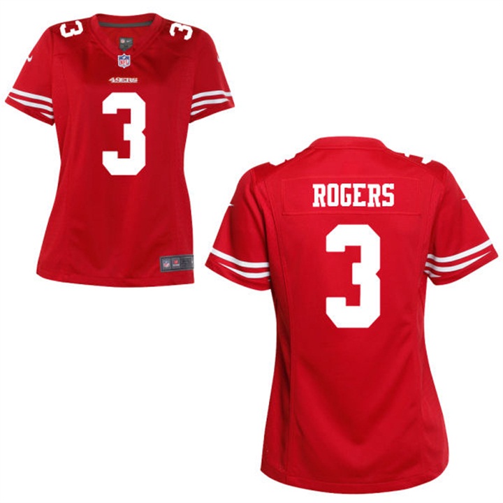 Womens San Francisco 49ers #3 Eric Rogers Scarlet Game Jersey