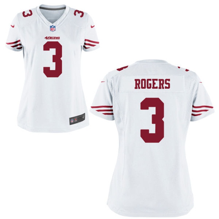 Womens San Francisco 49ers #3 Eric Rogers White Game Jersey