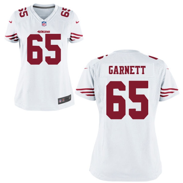 Womens San Francisco 49ers #65 Joshua Garnett White Game Jersey