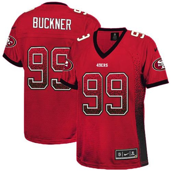 Womens San Francisco 49ers #99 Deforest Buckner Red Drift Fashion Jersey