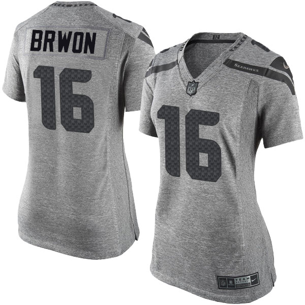 Women's Seattle Seahawks #16 Tyler Lockett Gridiron Gray Limited Jersey