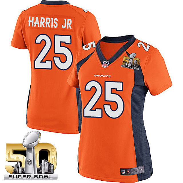 Women's 2016 Super Bowl 50 Denver Broncos #25 Chris Harris Orange Game Jersey