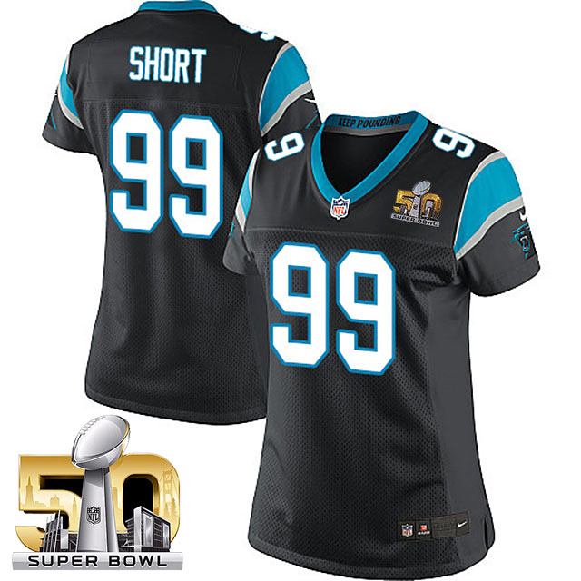 Women's Carolina Panthers #99 Kawann Short Black 2016 Super Bowl 50 Game Jersey