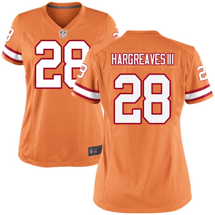 Womens Tampa Bay Buccaneers #28 Vernon Hargreaves III Orange Historic Logo Game Jersey