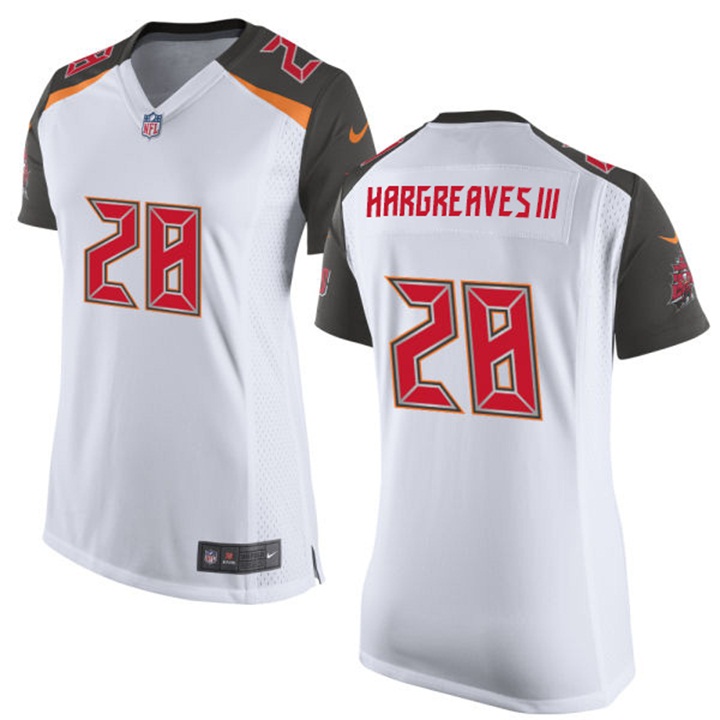 Womens Tampa Bay Buccaneers #28 Vernon Hargreaves III White Game Jersey