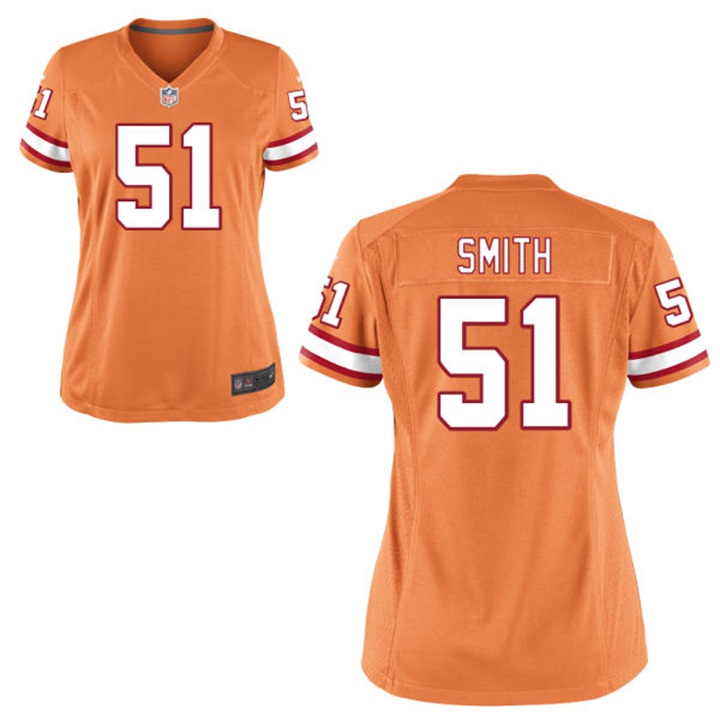 Womens Tampa Bay Buccaneers #51 Daryl Smith Orange Historic Logo Game Jersey