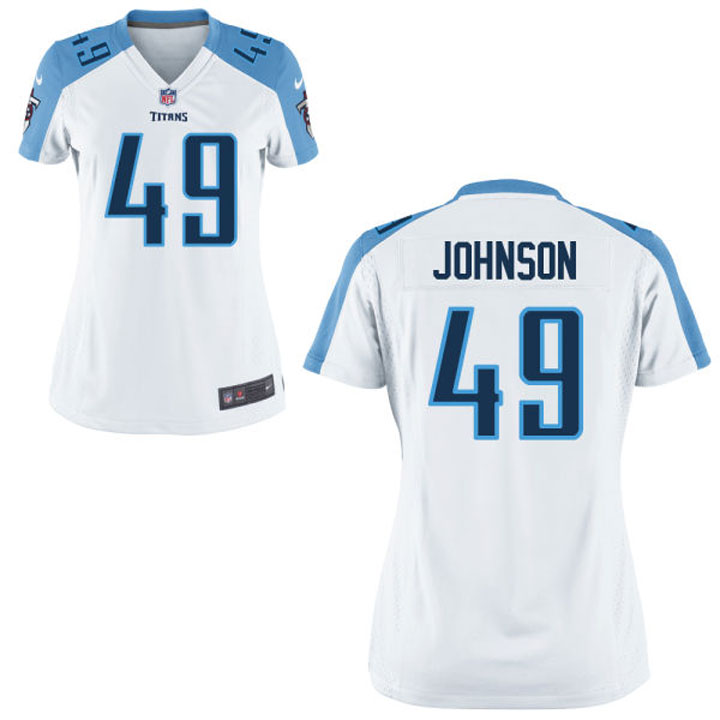 Women's Tennessee Titans #49 Rashad Johnson White Game Jersey