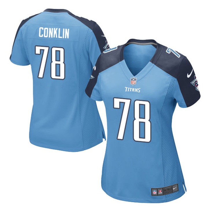 Womens Tennessee Titans #78 Jack Conklin Light Blue Alternate Game Jersey