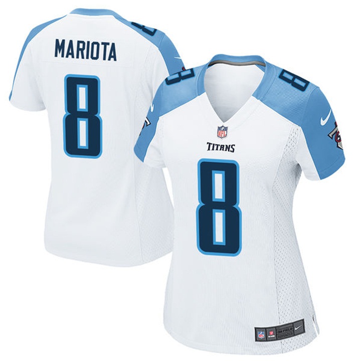 Women's Tennessee Titans #8 Marcus Mariota White Game Jersey