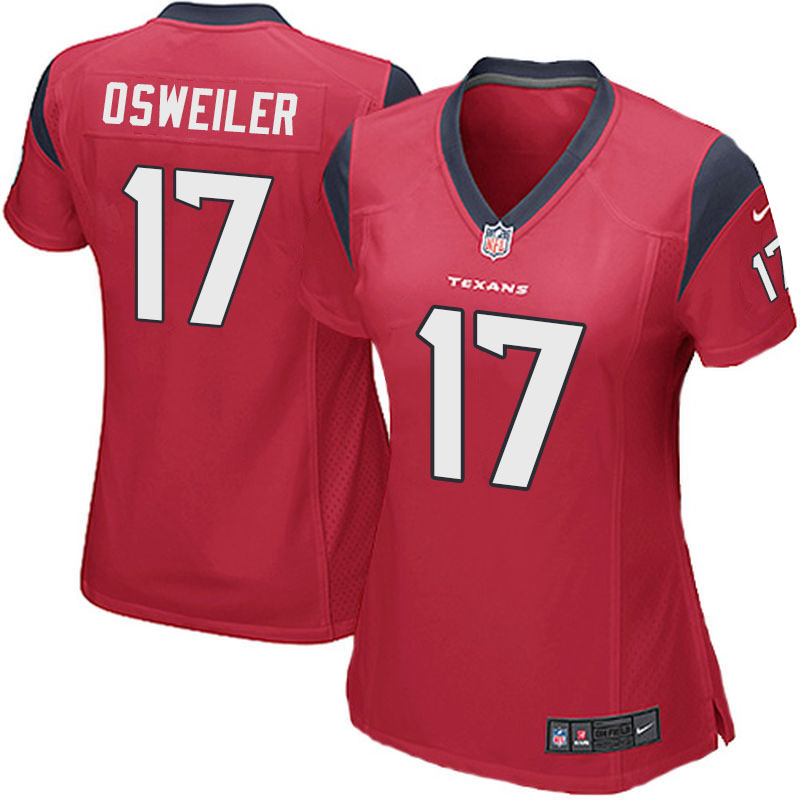 Women's Houston Texans #17 Brock Osweiler Red Alternate Game Jersey