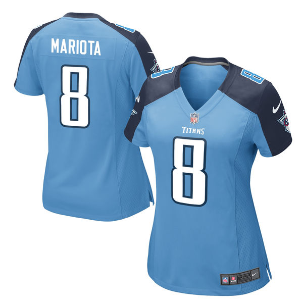 Women's Tennessee Titans #8 Marcus Mariota Light Blue Alternate Game Jersey