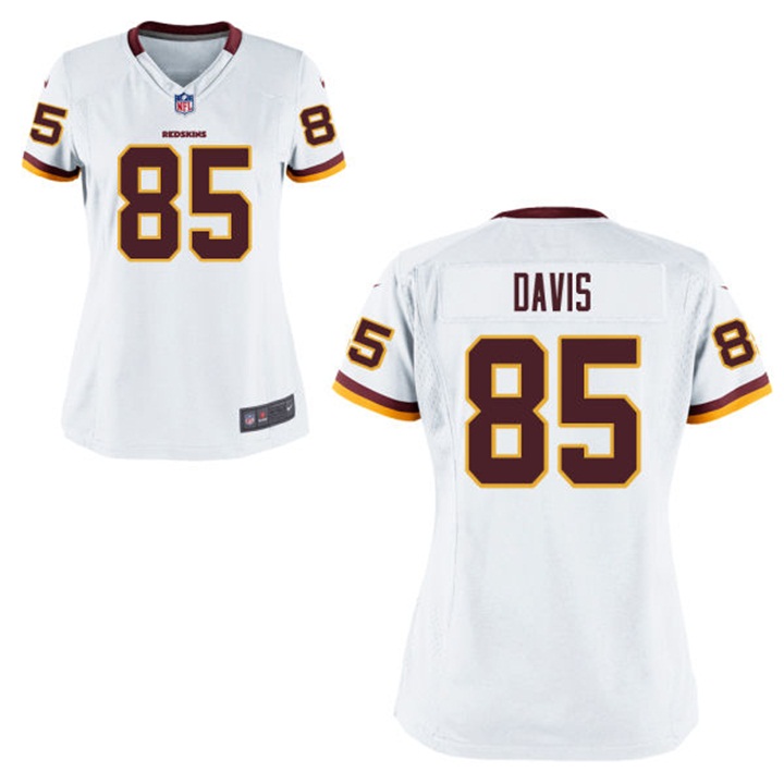 Womens Washington Redskins #85 Vernon Davis White Game Jersey