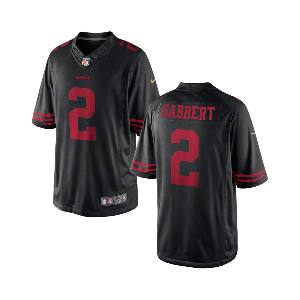 Youth San Francisco 49ers #2 Blaine Gabbert Black Game Jersey