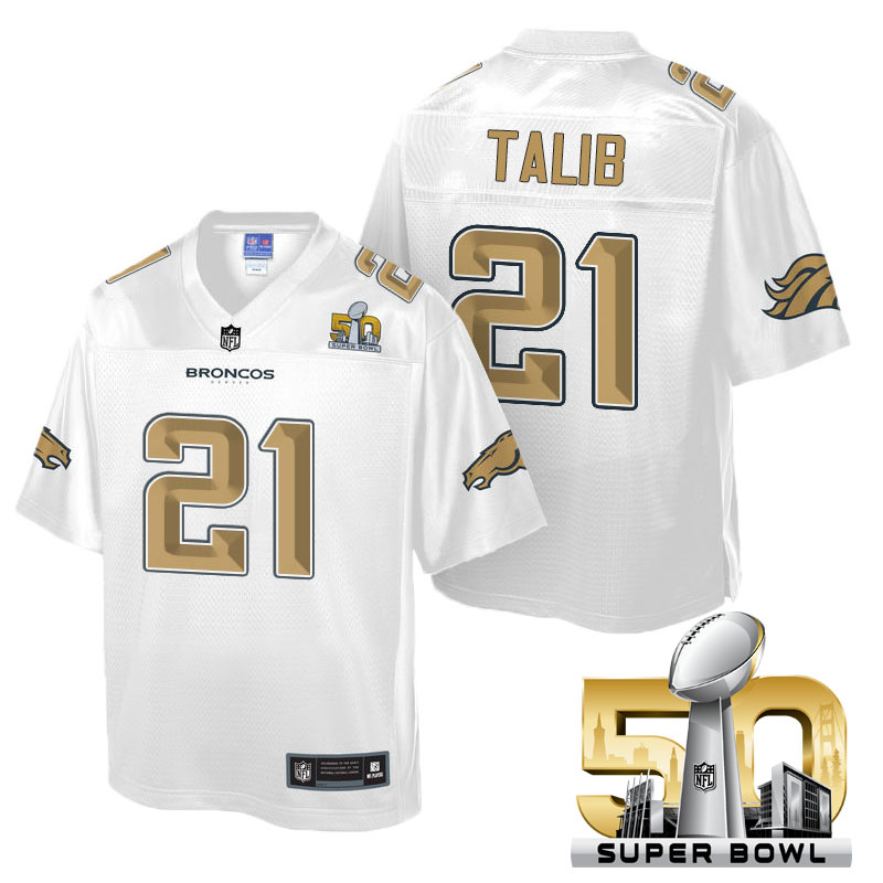 Youth Denver Broncos #21 Aqib Talib White 2016 Super Bowl 50 Pro Line Fashion Jersey