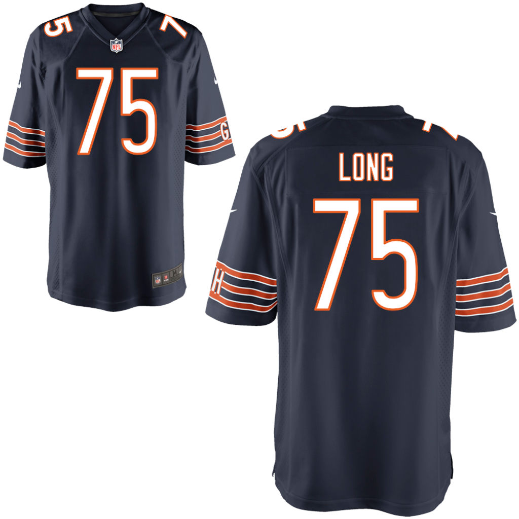 Youth Chicago Bears #75 Kyle Long Navy Blue Game Jersey