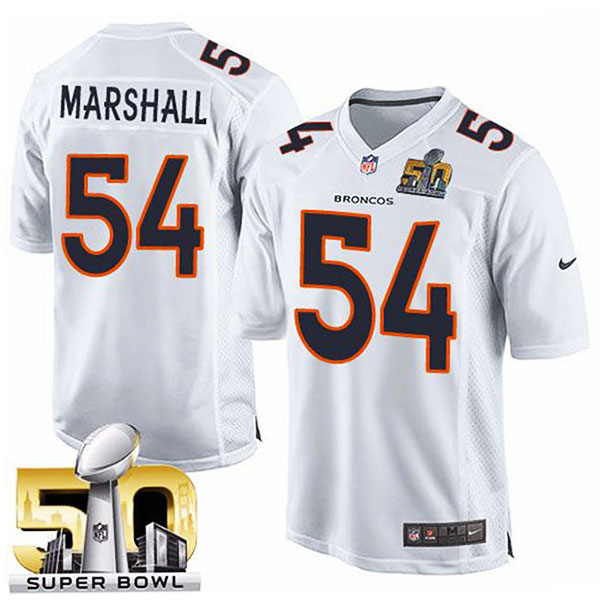 Youth Denver Broncos #54 Brandon Marshall White Super Bowl 50 Game Event Jersey