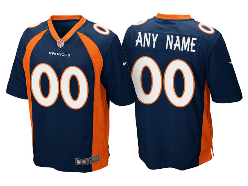 Youth Denver Broncos Navy Blue Custom Game Jersey