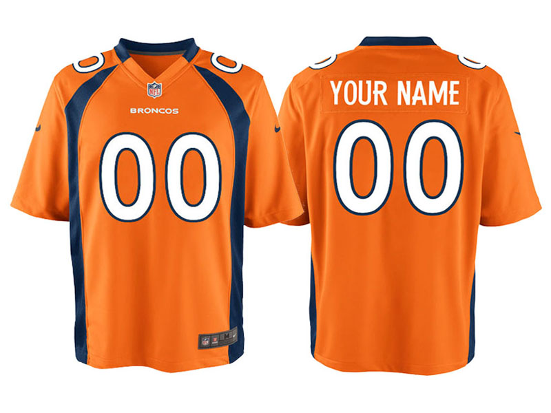 Youth Denver Broncos Orange Custom Game Jersey