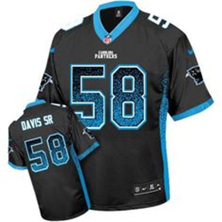 Youth Carolina Panthers #58 Thomas Davis Sr Black Drift Fashion Elite Jersey