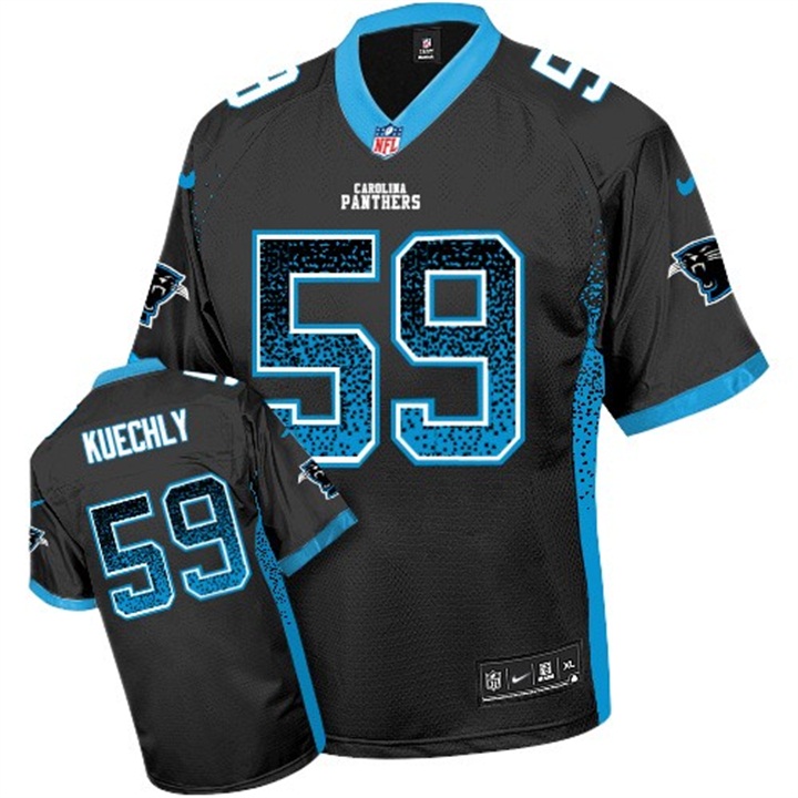 Youth Carolina Panthers #59 Luke Kuechly Black Drift Fashion Elite Jersey