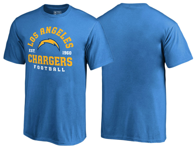 Youth Los Angeles Chargers Blue Full Back T-Shirt