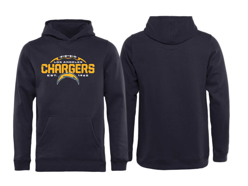 Youth Los Angeles Chargers Navy Flea Flicker Pullover Hoodie