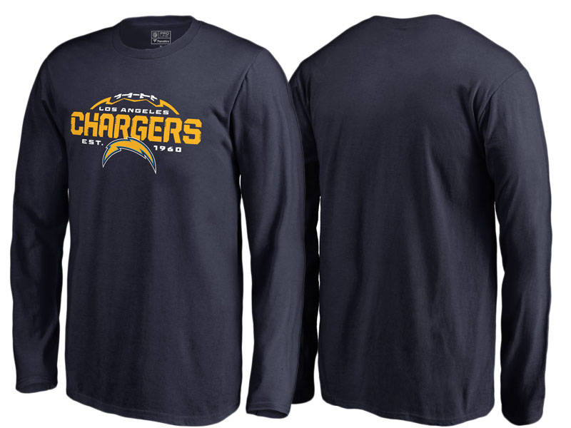 Youth Los Angeles Chargers Navy Flea Flicker Long Sleeve T-Shirt