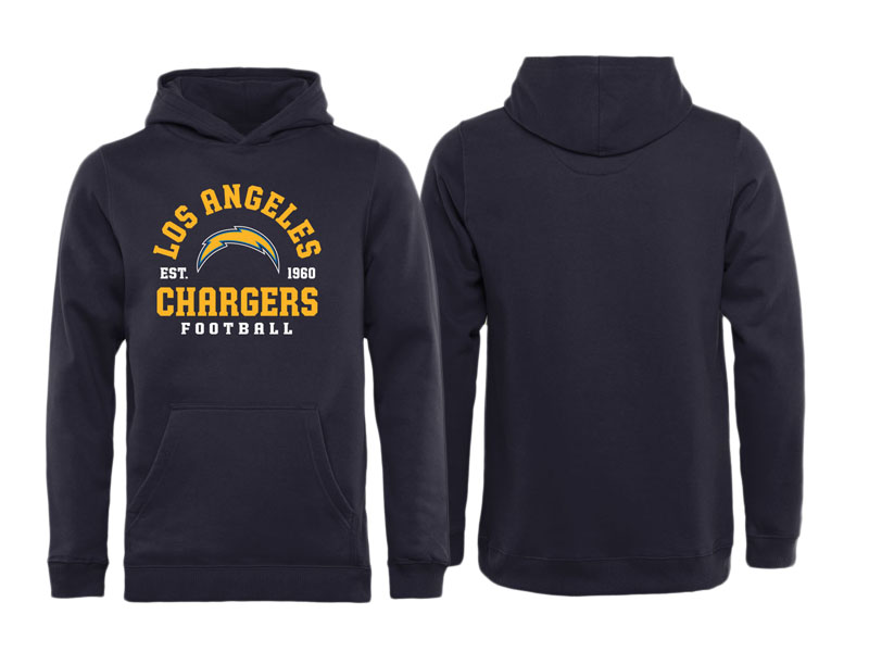 Youth Los Angeles Chargers Navy Full Back Pullover Hoodie