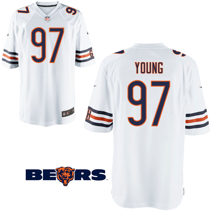 Youth Chicago Bears #97 Willie Young White Game Jersey