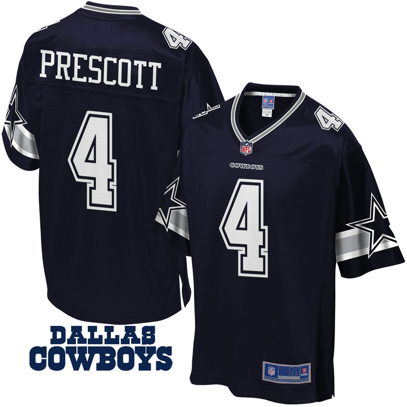 Youth Dallas Cowboys #4 Dak Prescott Navy Pro Line Player Jersey