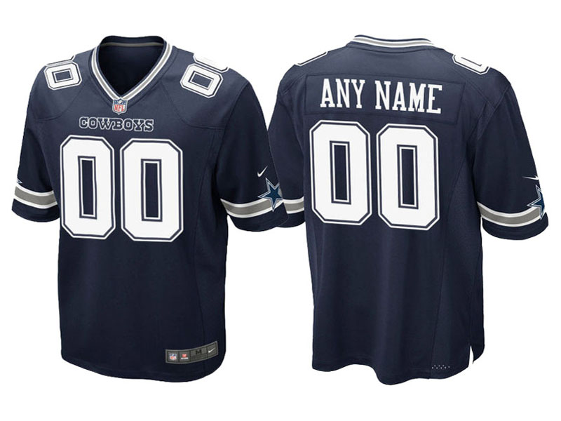 Youth Dallas Cowboys Navy Custom Game Jersey