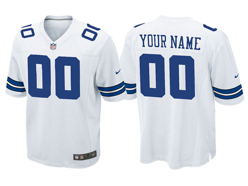 Youth Dallas Cowboys White Custom Game Jersey